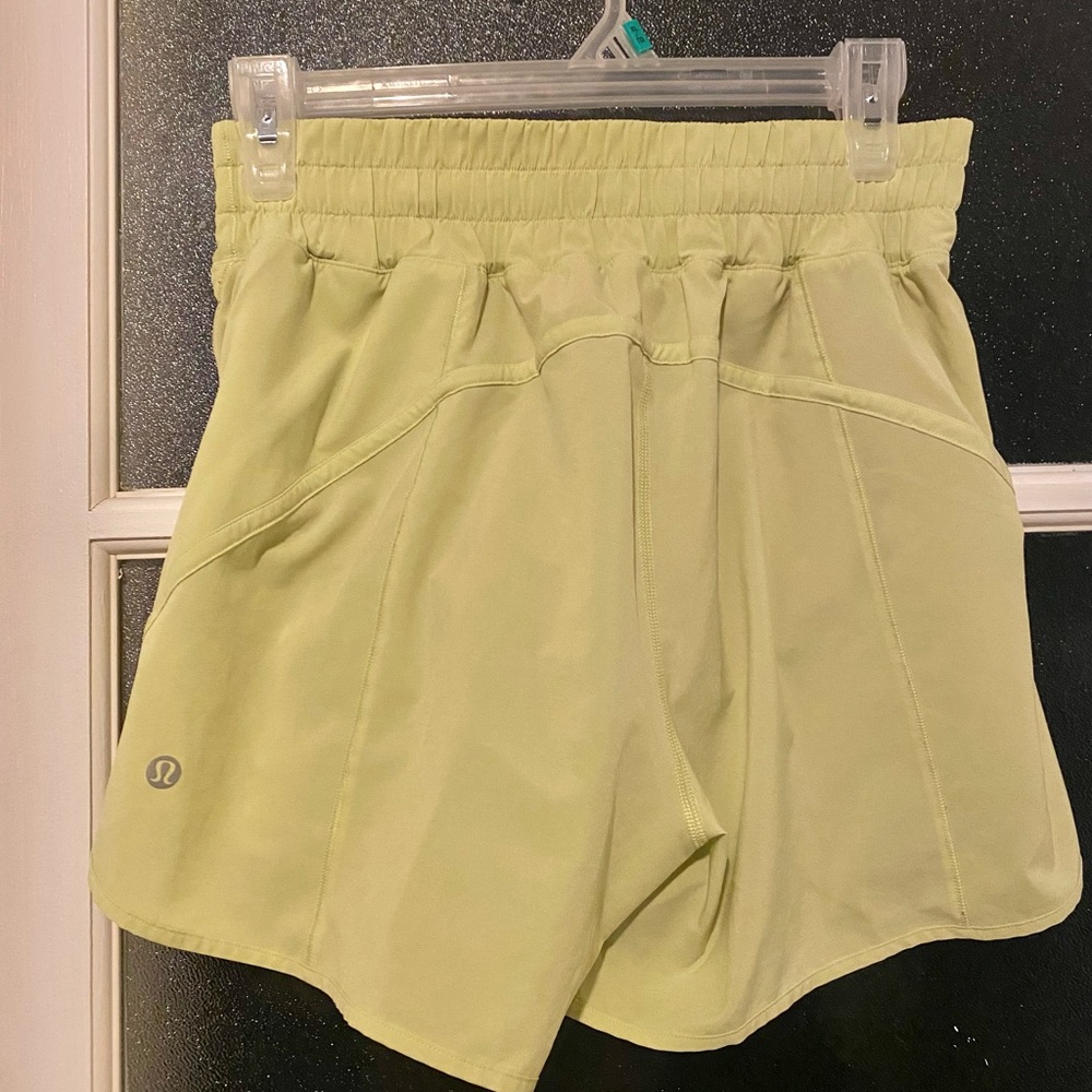 lululemon athletica Green/yellow Athletic Shorts fits size small (size 8)